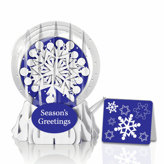 Let it Snowflake 3" Globe Greeting Card
