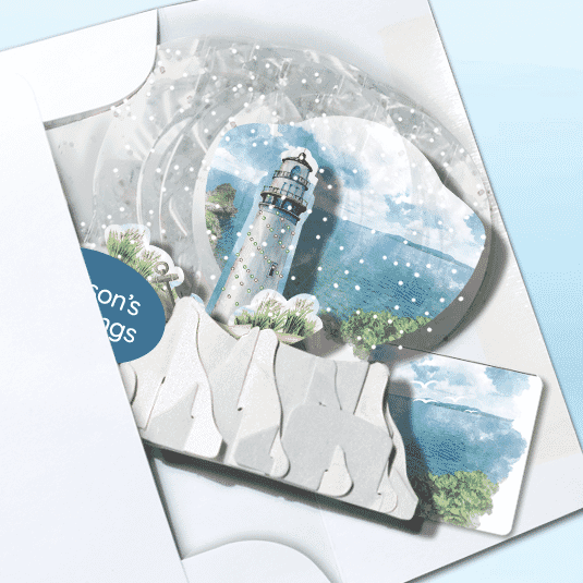 Lighthouse Point 3" Globe Greeting Card