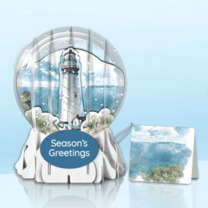 Lighthouse Point 3" Globe Greeting Card (3" x 3" x 4") (Sample)