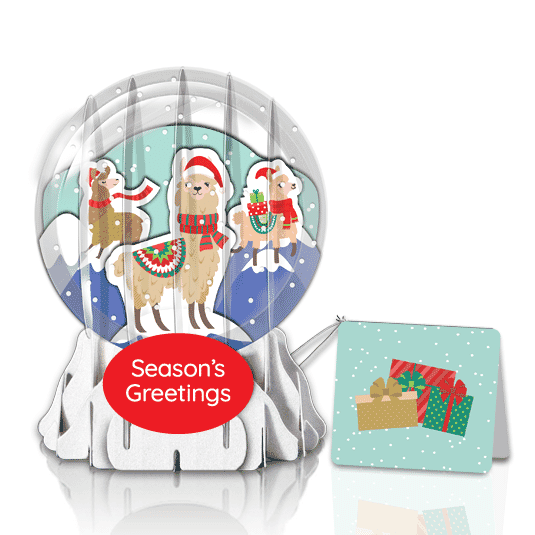 Lovely Llamas 3" Globe Greeting Card