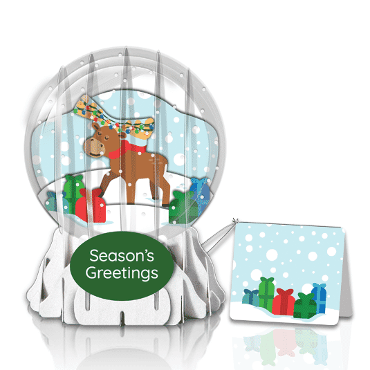 Moose Lights Globe Greeting Card