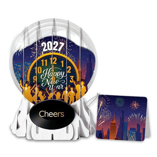 3... 2... 1... Happy New Year! 3" Globe Greeting Card (Sample)