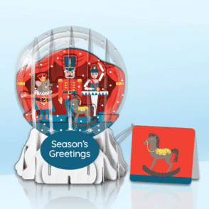 Nutcracker Dreams 3" Globe Greeting Card (3" x 3" x 4") (Sample)