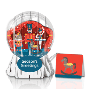 Nutcracker Dreams 3" Globe Greeting Card