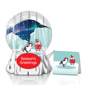 Penguin Pals 3" Globe Greeting Card