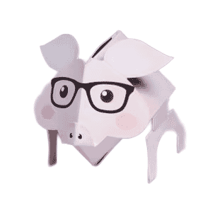 Pop Up Pink Pig with Black Glasses with Bank Hole 