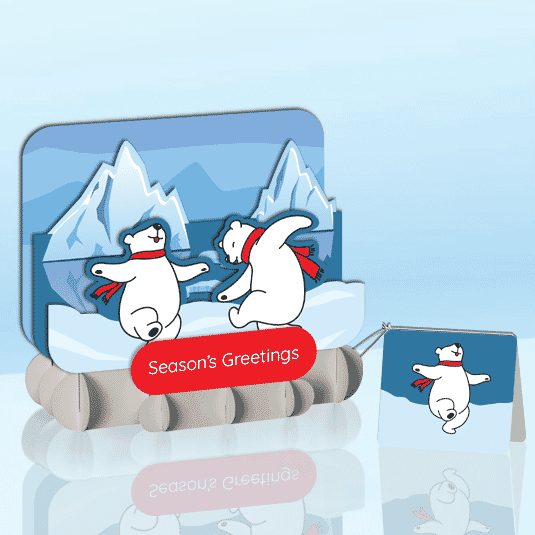 Polar Bears StandOut Greeting Card(5" x 2.5" x 4.75") (Sample)