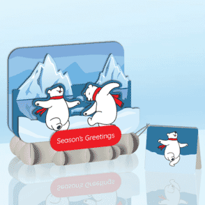 Polar Bears StandOut Greeting Card(5" x 2.5" x 4.75") (Sample)