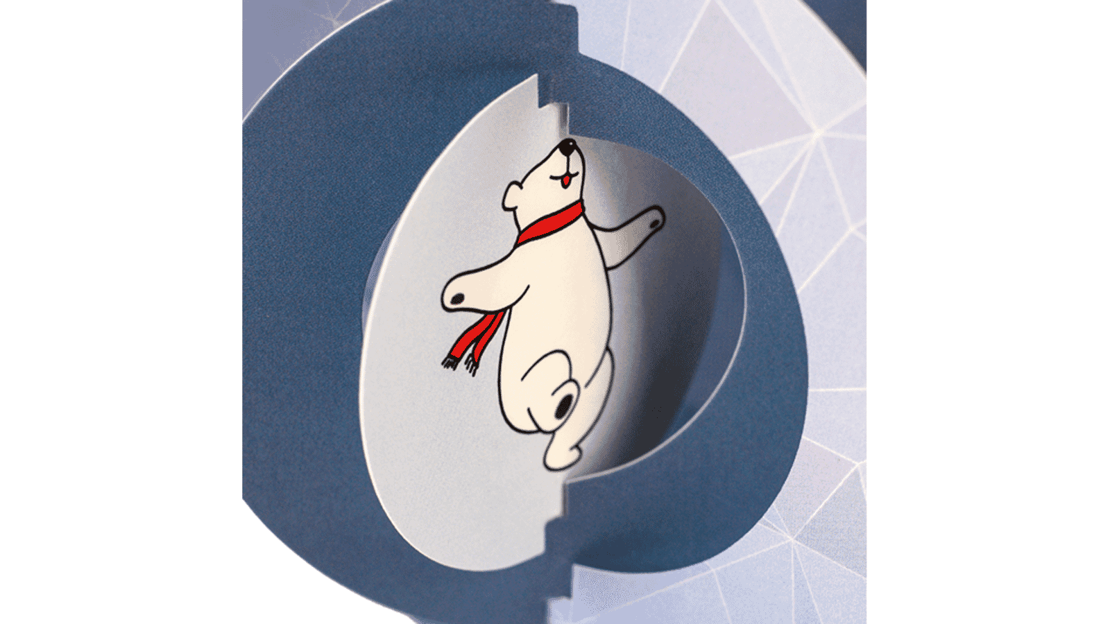 Polar Bears Circle Spinner Holiday Card
