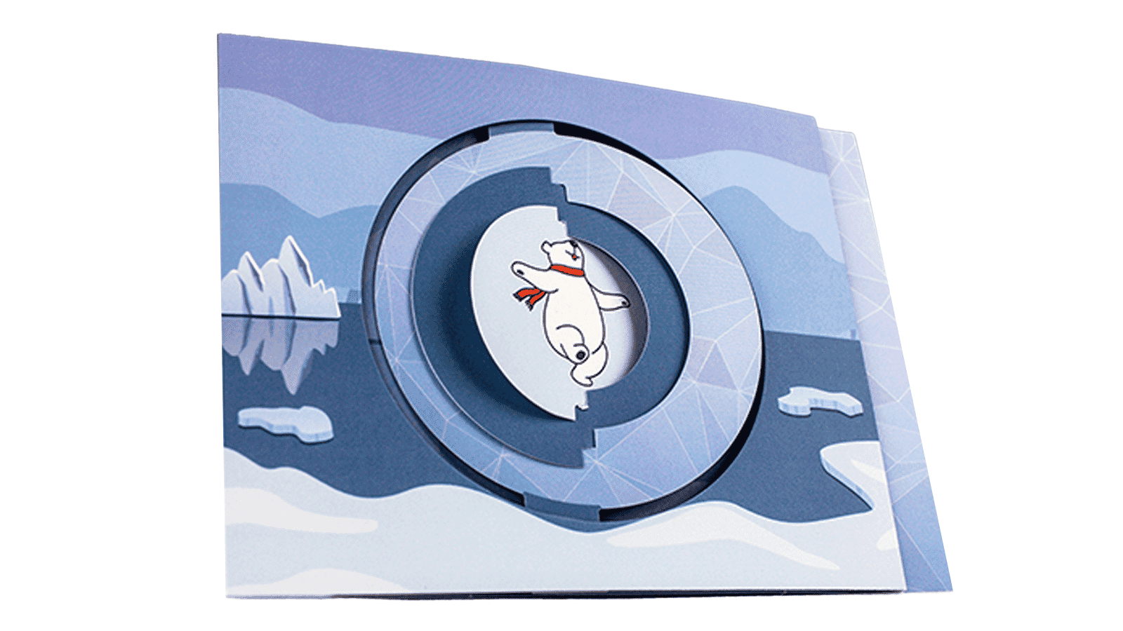 Polar Bears Circle Spinner Holiday Card