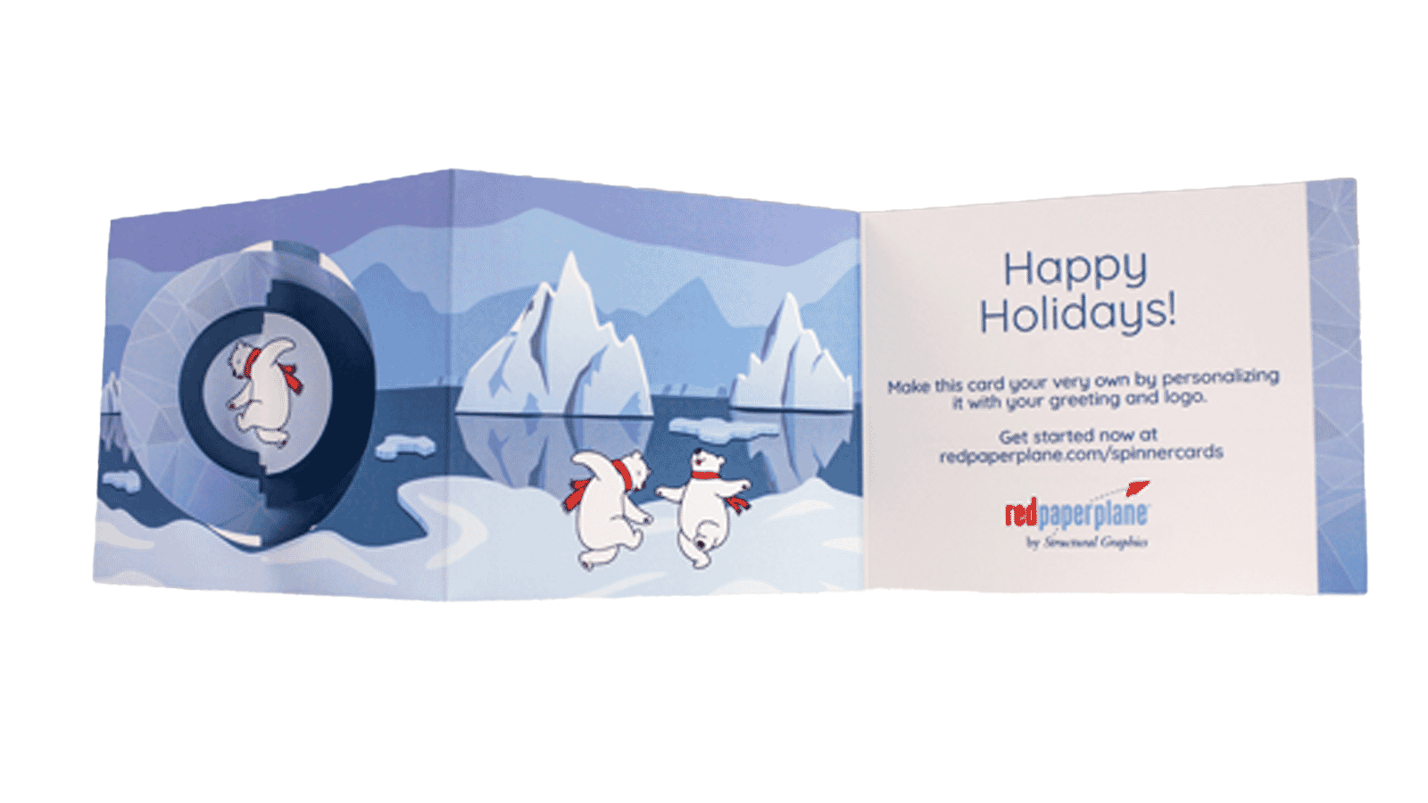 Polar Bears Circle Spinner Holiday Card