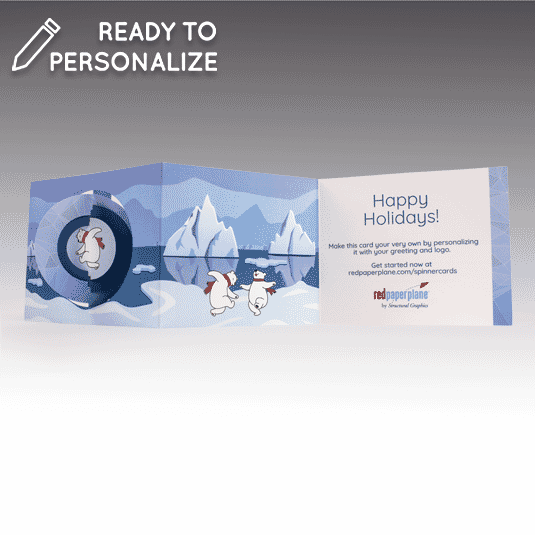 Polar Bears Circle Spinner Holiday Card