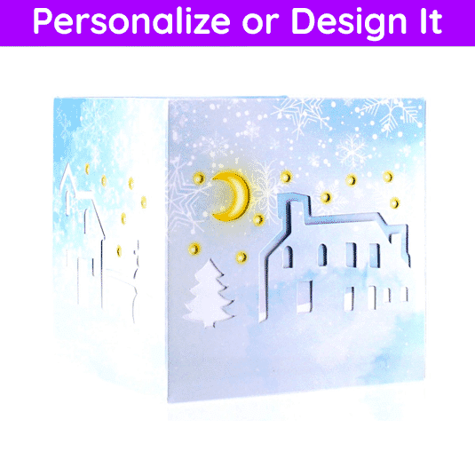 Snowy Farm Holiday Cube