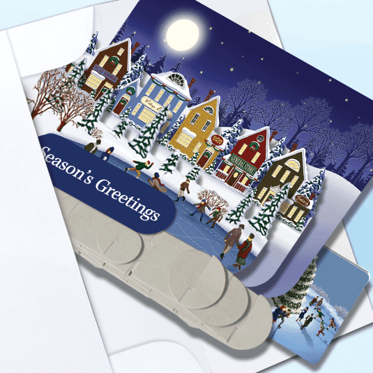  Quaint Winter Village Standout Greeting Card