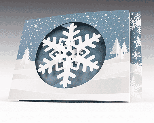 Red Truck Snowflake Spinner Holiday Card