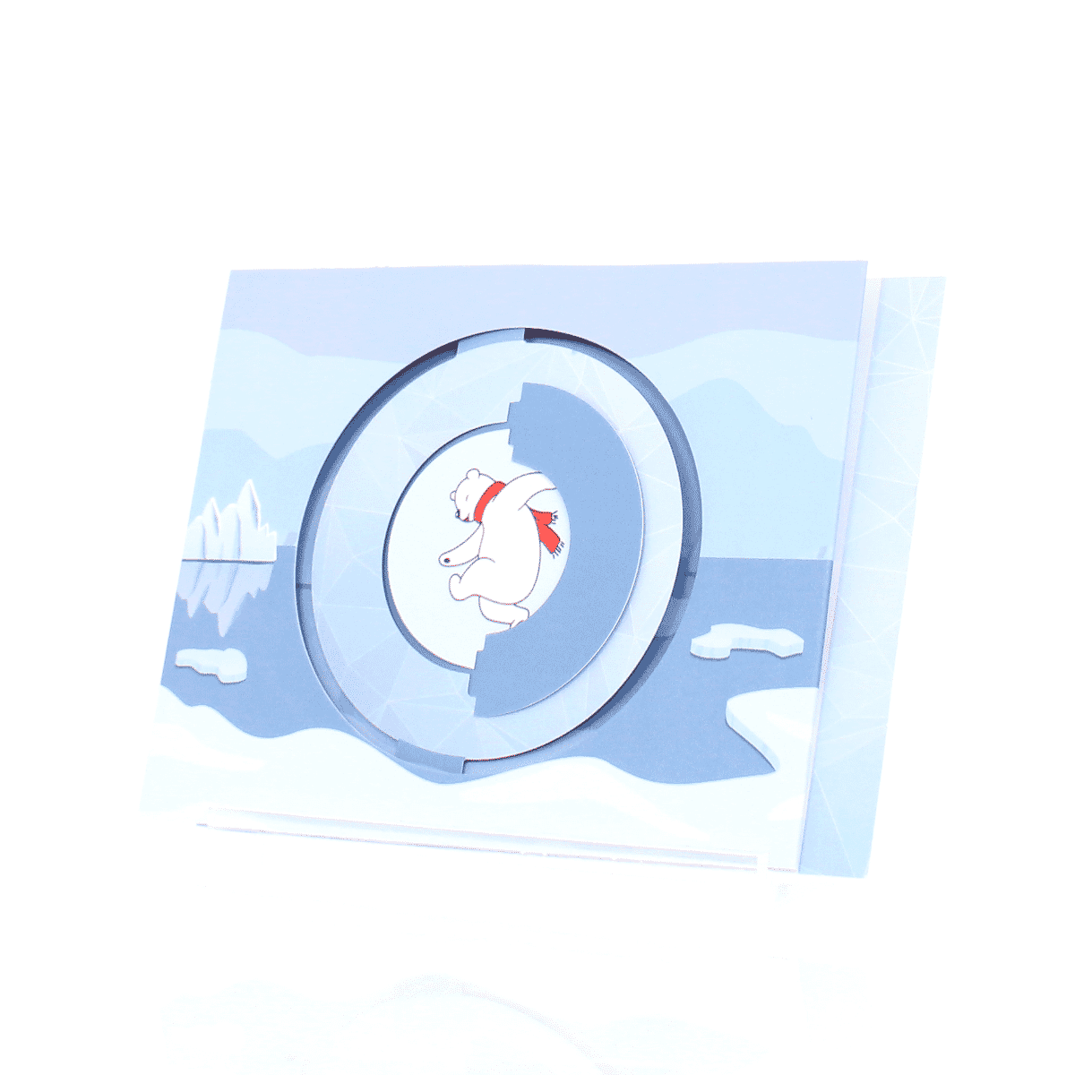 Polar Bears Circle Spinner Holiday Card