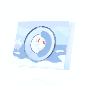 Polar Bears Circle Spinner Holiday Card