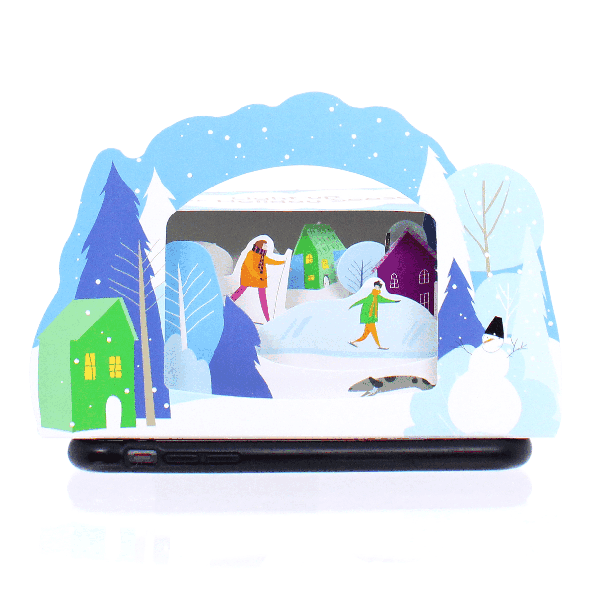 Winter Village Lightbox Greeting Card