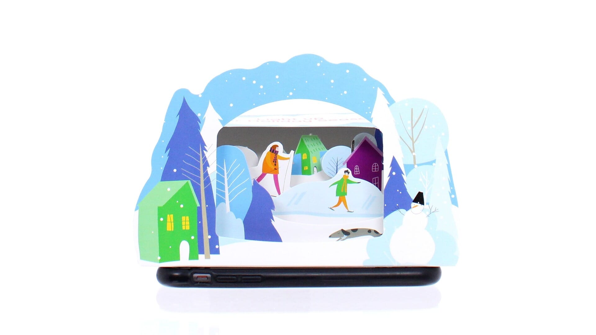 Winter Village Lightbox Greeting Card