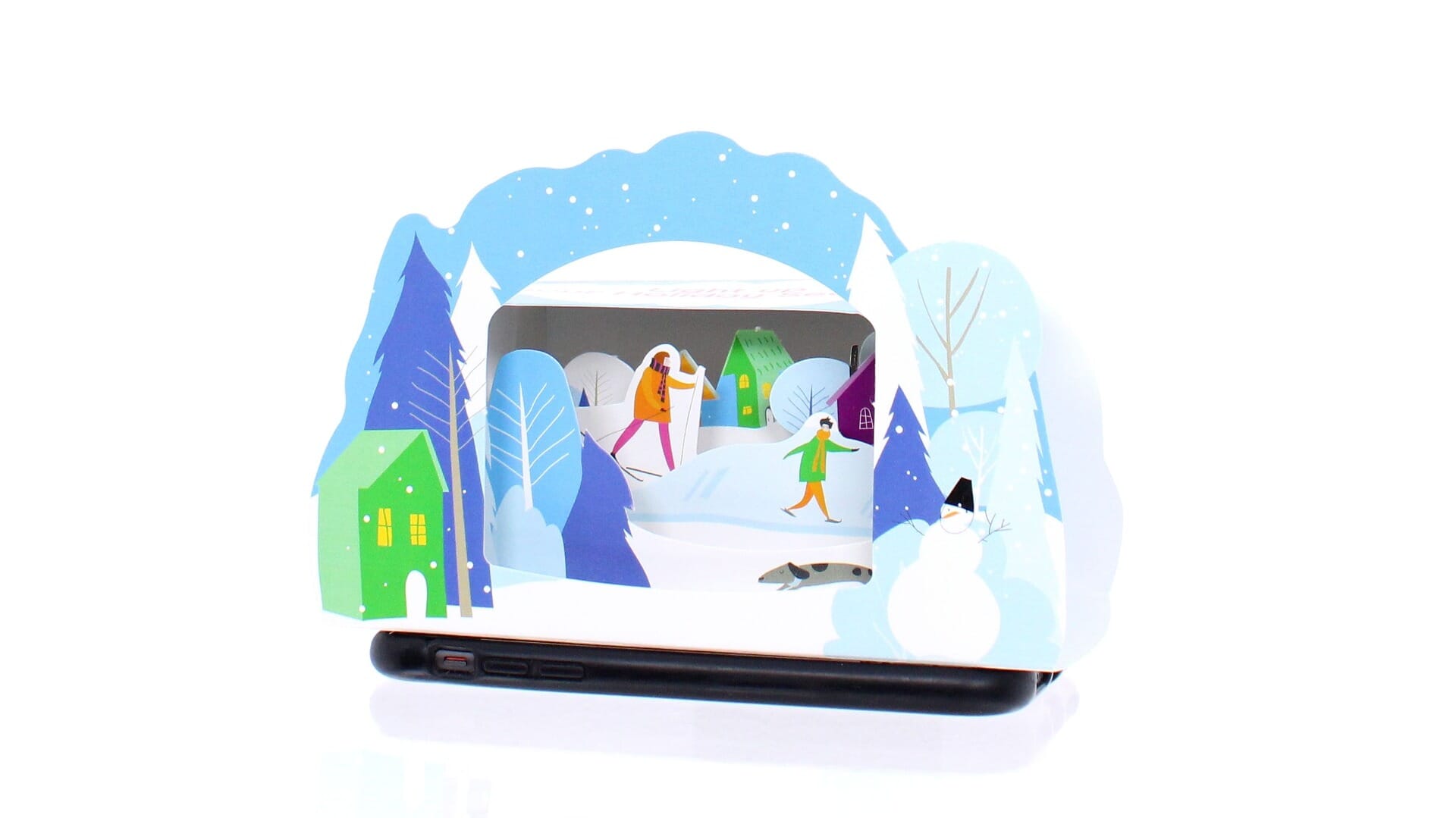 Winter Village Lightbox Greeting Card