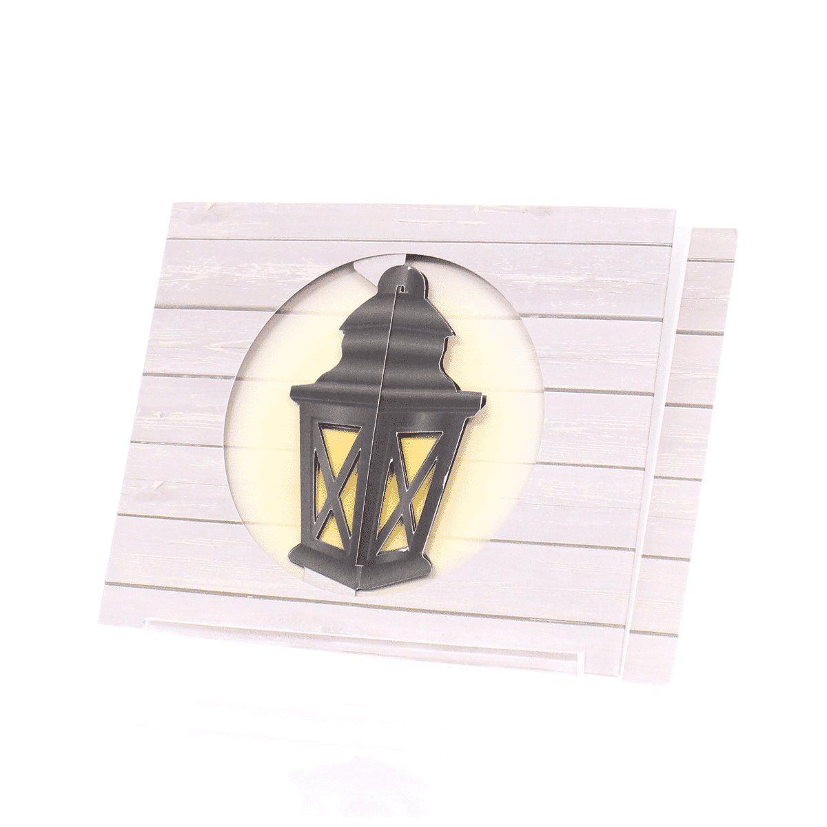 Rustic Glow Lantern Spinner Holiday Card