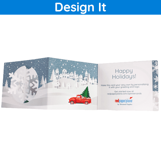 Red Truck Snowflake Spinner Holiday Card