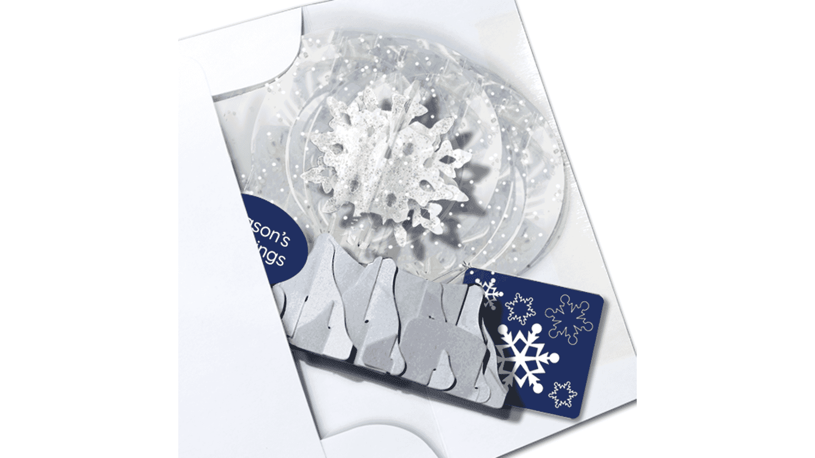 Snowflake 3" Globe Greeting Card