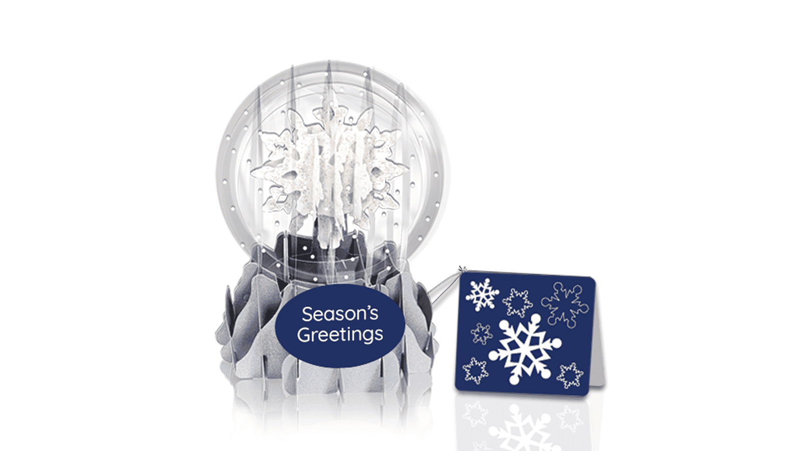 Snowflake 3" Globe Greeting Card