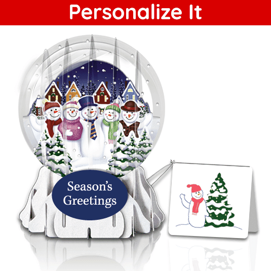 Snowmen 3" Globe Greeting Card