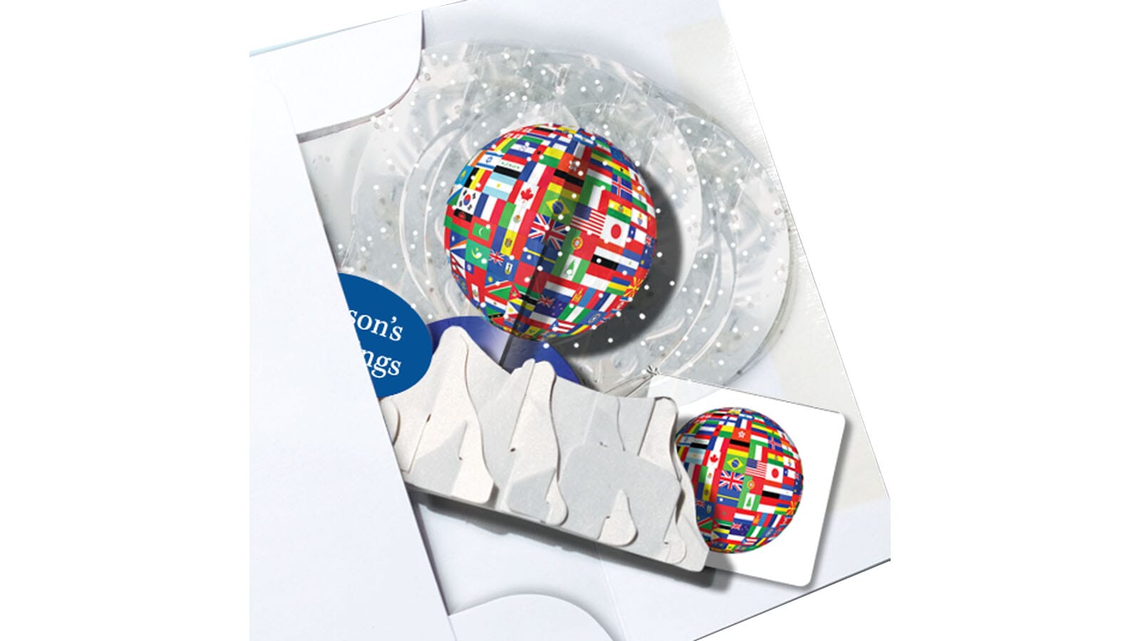 World Flags 3" Globe Greeting Card