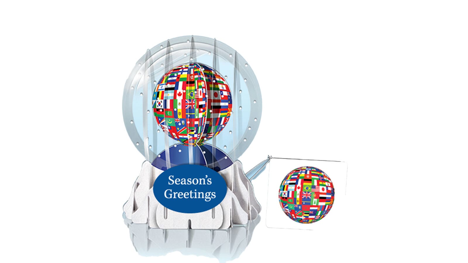 World Flags 3" Globe Greeting Card