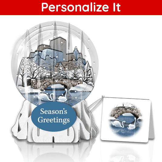 City Footbridge 3" Globe Greeting Card