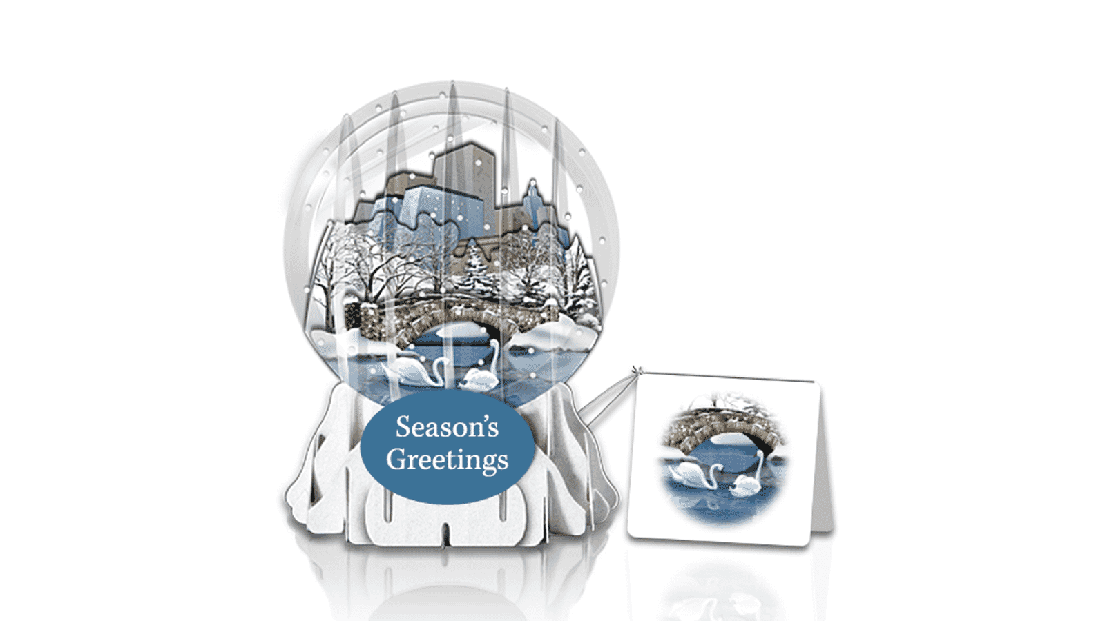 City Footbridge 3" Globe Greeting Card