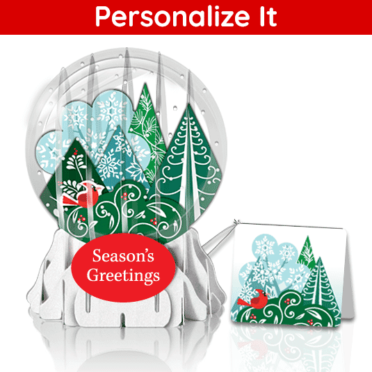 Whimsical Forest 3" Globe Greeting Card