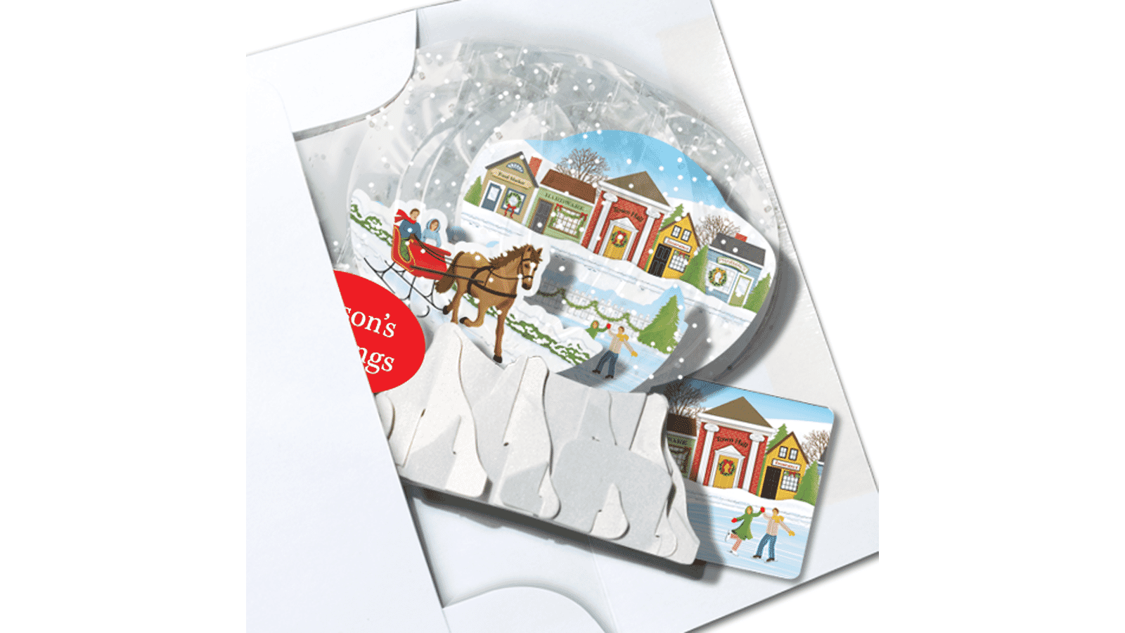 Sleigh Ride 3" Globe Greeting Card