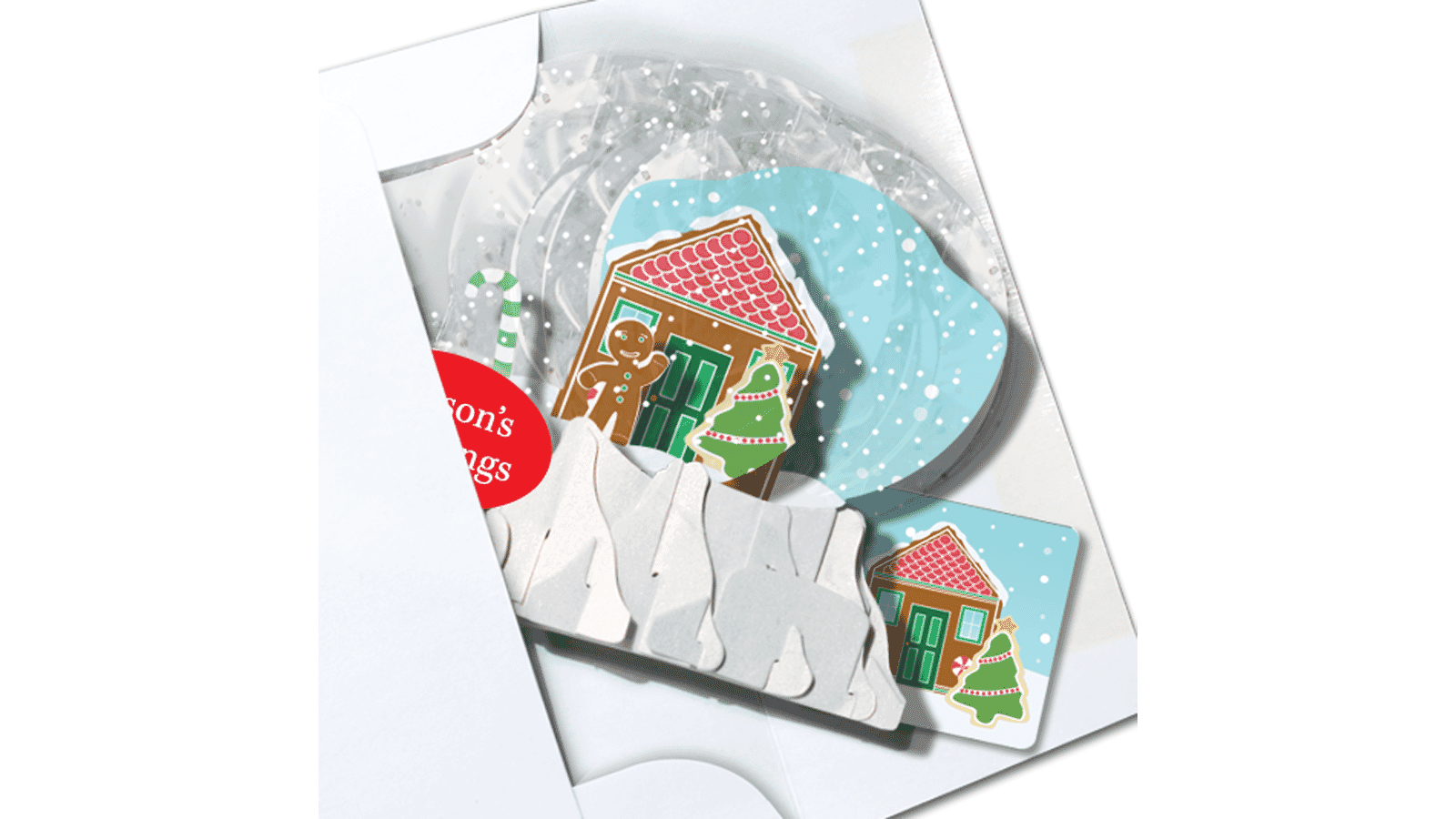 Gingerbread House 3" Globe Greeting Card