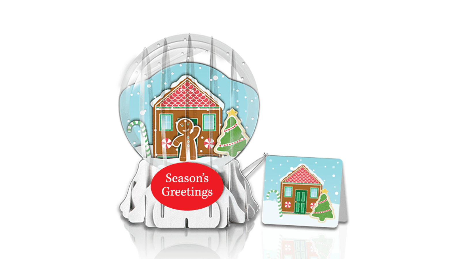 Gingerbread House 3" Globe Greeting Card