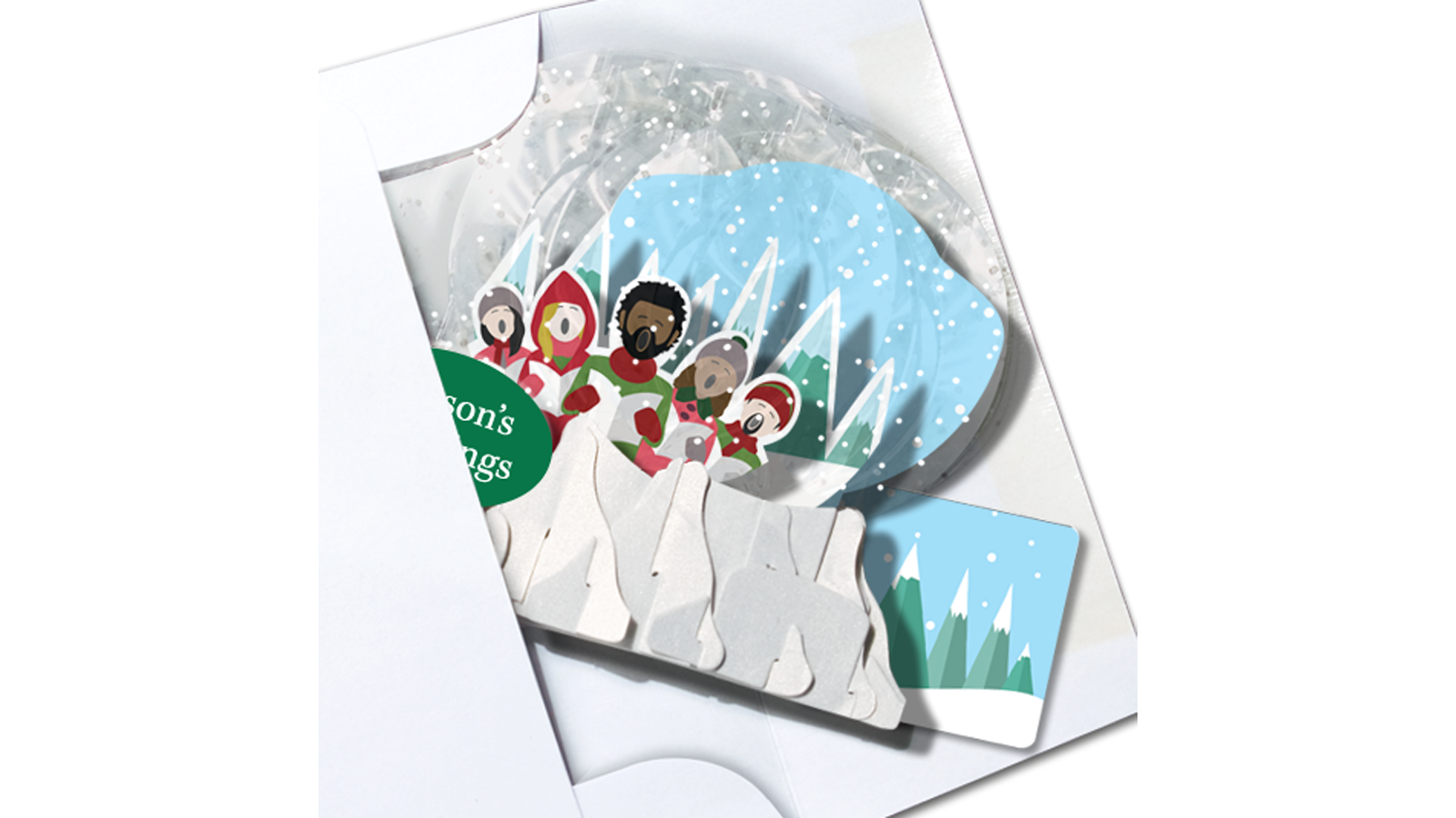 Carolers 3" Globe Greeting Card