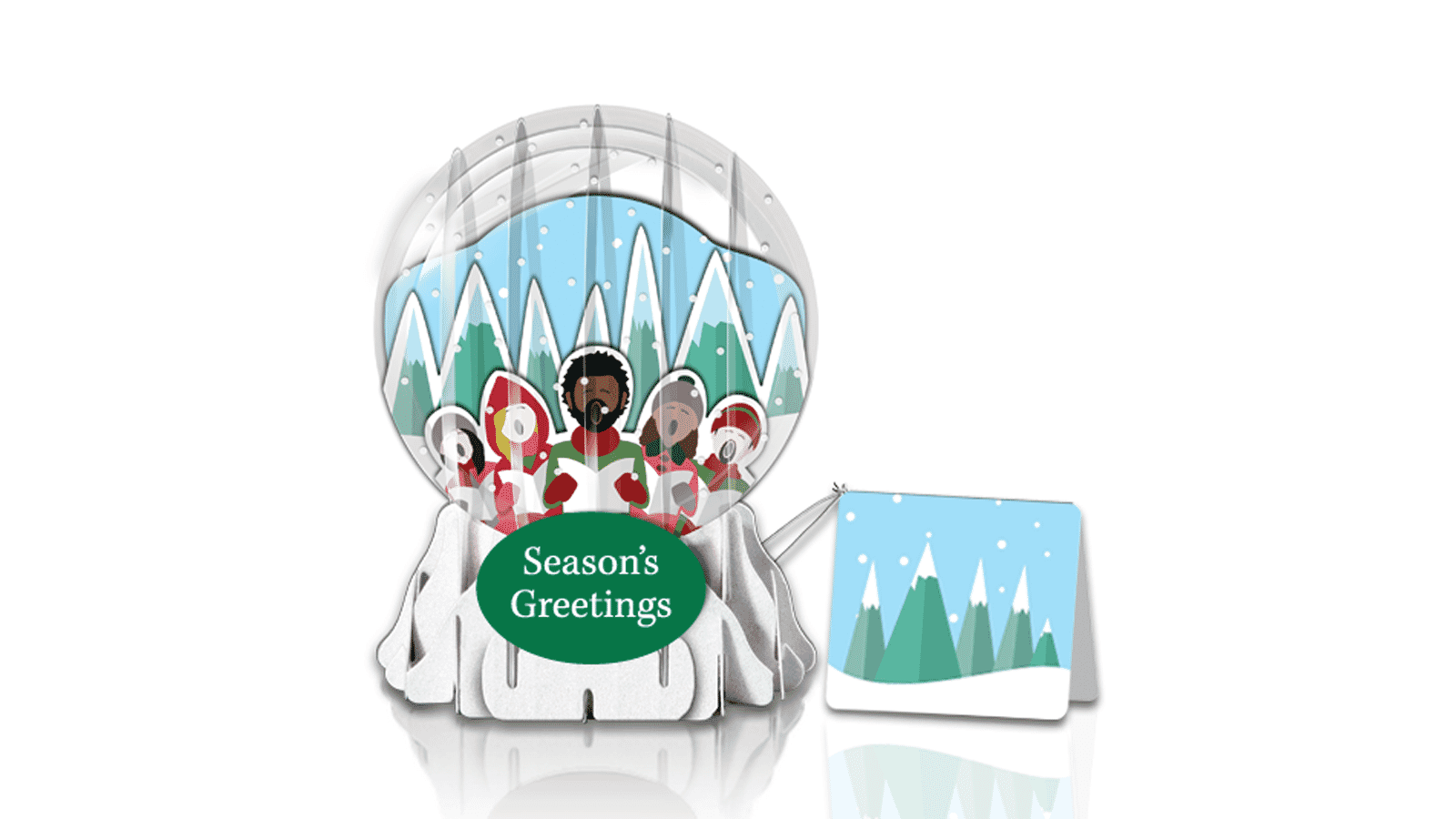 Carolers 3" Globe Greeting Card