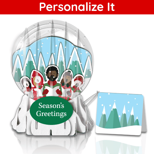 Carolers 3" Globe Greeting Card
