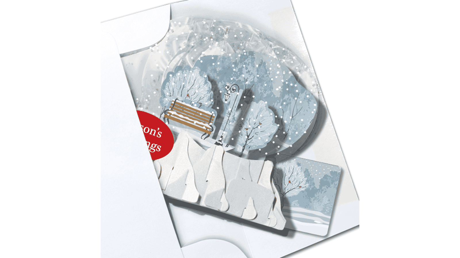 Park Bench 3" Globe Greeting Card