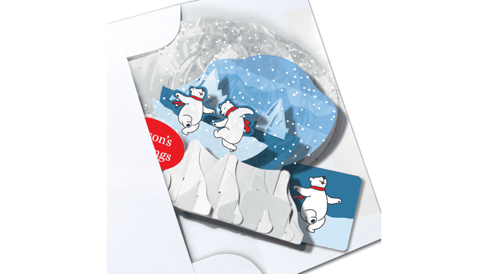 Polar Bears 3" Globe Greeting Card