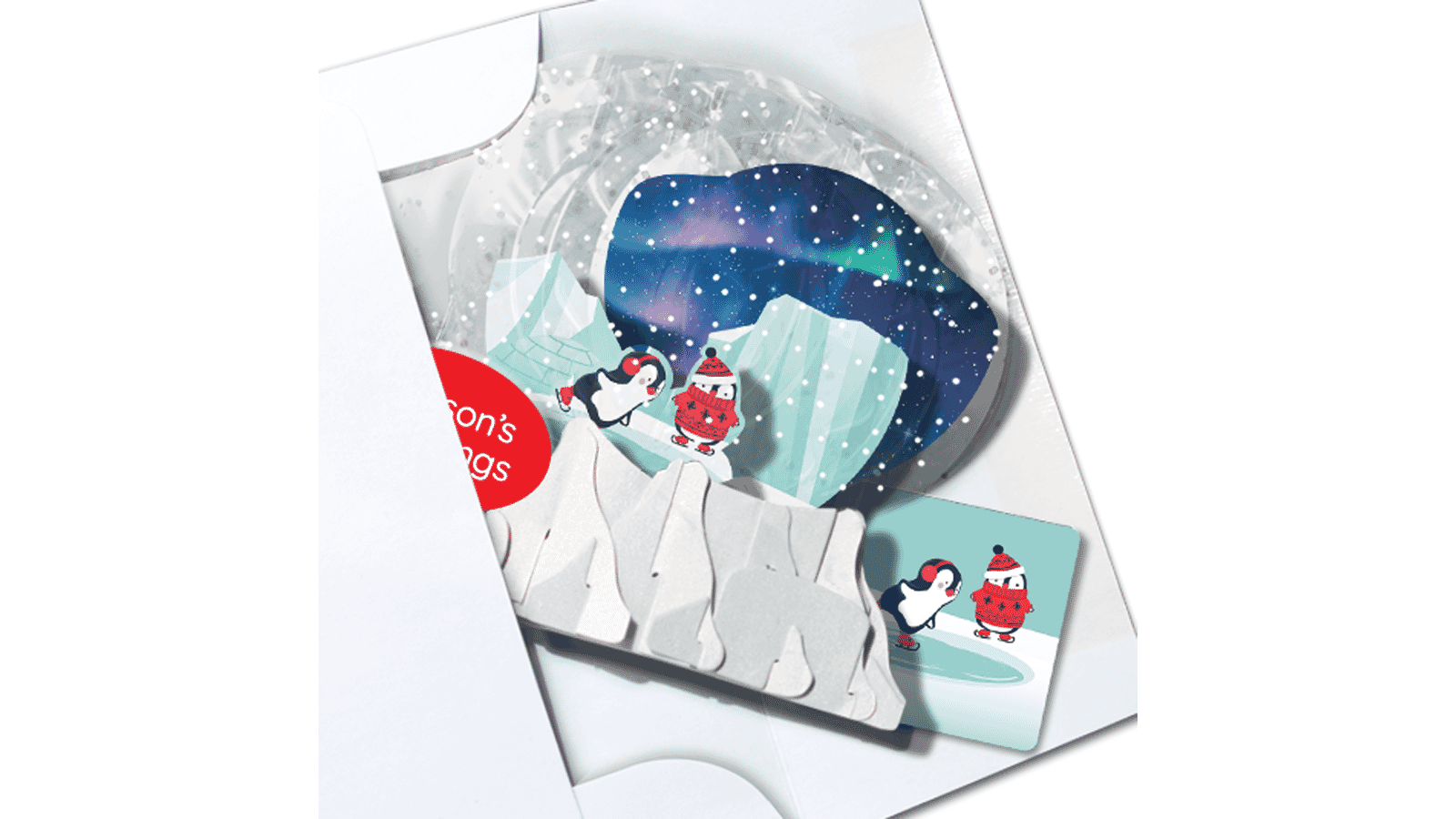 Penguin Pals 3" Globe Greeting Card