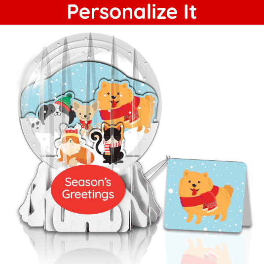Furry Friends 3" Globe Greeting Card