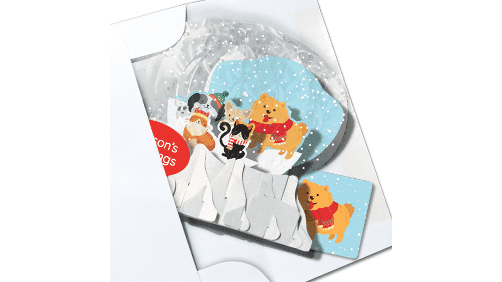 Furry Friends 3" Globe Greeting Card