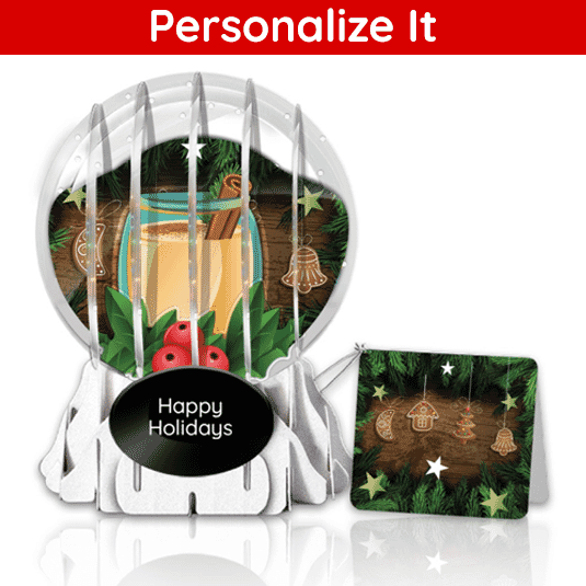Eggnog Delight 3" Globe Greeting Card