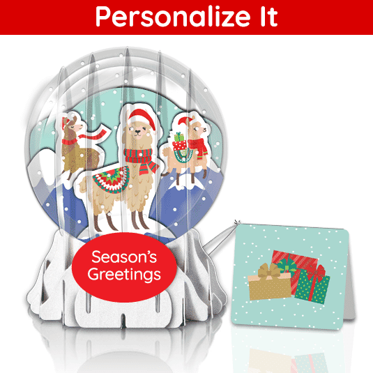 Lovely Llamas 3" Globe Greeting Card