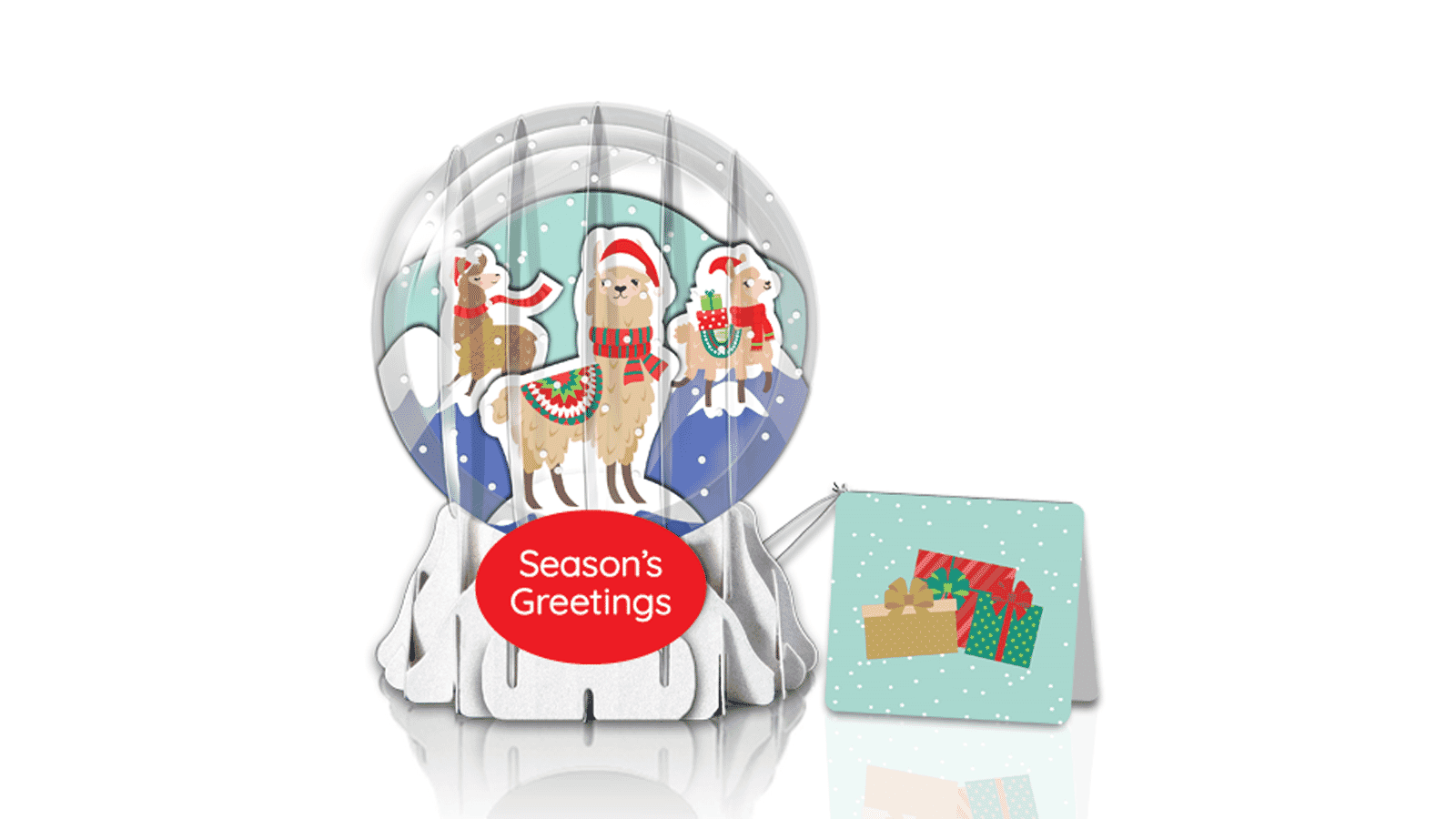 Lovely Llamas 3" Globe Greeting Card