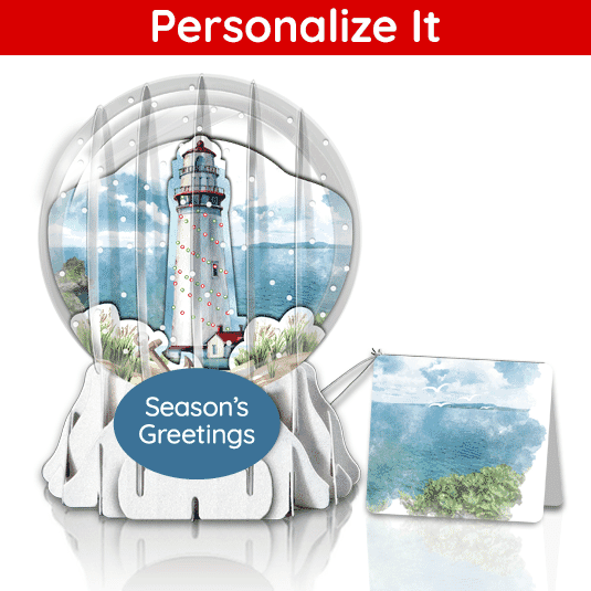 Lighthouse Point 3" Globe Greeting Card
