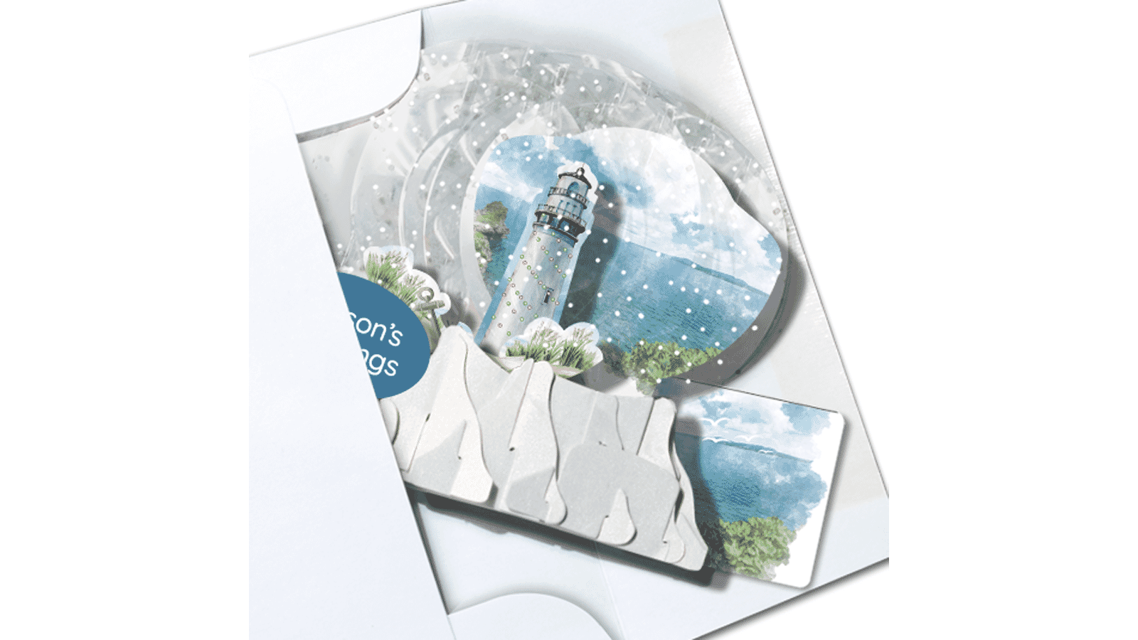 Lighthouse Point 3" Globe Greeting Card